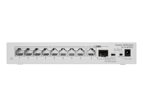 HUAWEI eKit S110 Series S110-8P2ST Non gestito L2 Gigabit Ethernet (10/100/1000) Supporto Power over Ethernet (PoE) Grigio