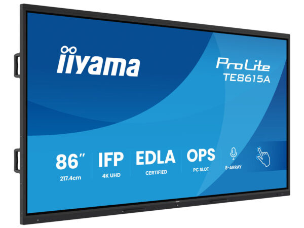 iiyama TE8615A-B1AG visualizzatore di messaggi Pannello piatto interattivo 2,18 m (86") Wi-Fi 550 cd/m² 4K Ultra HD Nero Touch screen Processore integrato Android