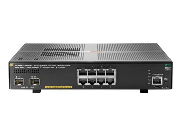 HPE Aruba Networking 2930F 8G PoE+ 2SFP+ Switch