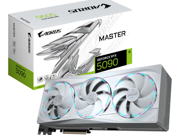 GIGABYTE AORUS GeForce RTX 5090 MASTER ICE 32G Scheda Grafica - 32 GB GDDR7, 512 bit, PCI-E 5.0, 2655MHz Frequenza Base, 3 x DP 2.1a, 1 x HDMI 2.1b, NVIDIA DLSS 4, GV-N5090AORUSM ICE-32GD