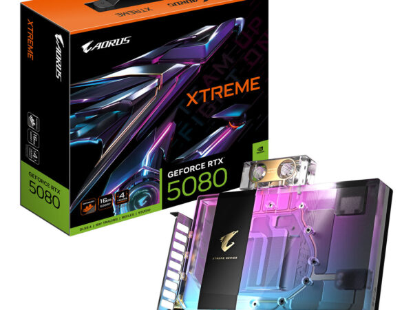 GIGABYTE AORUS GeForce RTX 5080 XTREME WATERFORCE WB 16G Scheda Grafica - 16GB GDDR7, 256 bit, PCI-E 5.0, 2805MHz Core Clock, 3 x DP 2.1a, 1 x HDMI 2.1b, NVIDIA DLSS 4, GV-N5080AORUSX WB-16GD