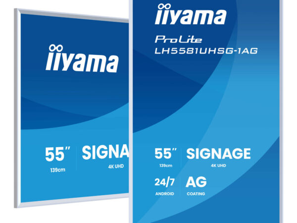 iiyama LH5581UHSG-1AG visualizzatore di messaggi Pannello piatto per segnaletica digitale 138,7 cm (54.6") Wi-Fi 500 cd/m² 4K Ultra HD Bianco Processore integrato Android 24/7