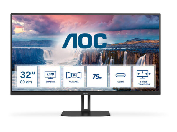 AOC V5 Q32V5CE/BK Monitor PC 80 cm (31.5") 2560 x 1440 Pixel Quad HD LED Nero
