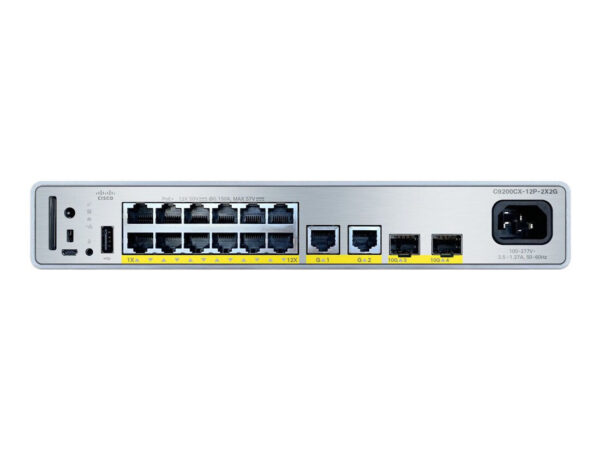 Cisco C9200CX-12P-2X2G-E switch di rete Gestito Gigabit Ethernet (10/100/1000) Supporto Power over Ethernet (PoE)
