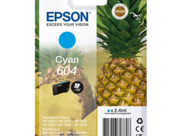 Epson 604 cartuccia d'inchiostro 1 pz Originale Resa standard Ciano