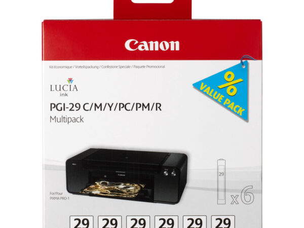 Canon 6 Cartucce d'inchiostro Multipack PGI-29 C/M/Y/PC/PM/R