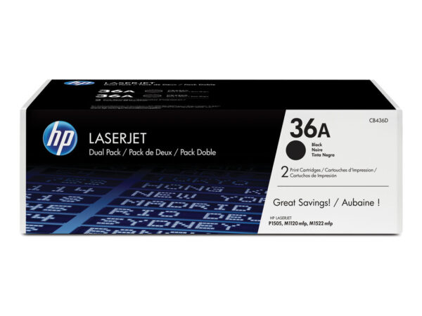 HP Confezione da 2 cartucce originali di Toner nero LaserJet 36A