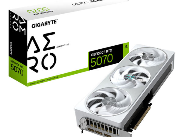 GIGABYTE GeForce RTX 5070 AERO OC 12G Scheda Grafica - 12GB GDDR7, 192 bit, PCI-E 5.0, 2625 MHz Core Clock, 3 x DP 2.1a, 1 x HDMI 2.1b, NVIDIA DLSS 4, GV-N5070AERO OC-12GD