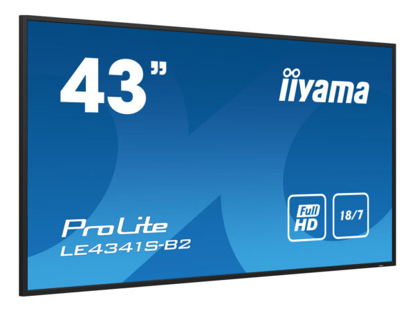 iiyama PROLITE LE4341S-B2 Pannello piatto per segnaletica digitale 108 cm (42.5") LCD 350 cd/m² Full HD Nero 18/7