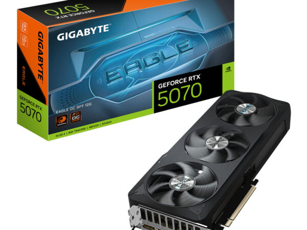 GIGABYTE GeForce RTX 5070 EAGLE OC SFF 12G Scheda Grafica - 12GB GDDR7, 192 bit, PCI-E 5.0, 2587 MHz Core Clock, 3 x DP 2.1b, 1 x HDMI 2.1b, NVIDIA DLSS 4, GV-N5070EAGLE OC-12GD