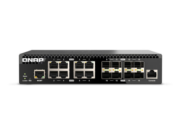QNAP QSW-M3216R-8S8T switch di rete Gestito L2/L3 10G Ethernet (100/1000/10000) 1U Nero