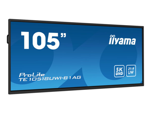 iiyama TE10518UWI-B1AG visualizzatore di messaggi Pannello A digitale 2,67 m (105") LED Wi-Fi 450 cd/m² 5K Ultra HD Nero Touch screen Processore integrato Android 24/7