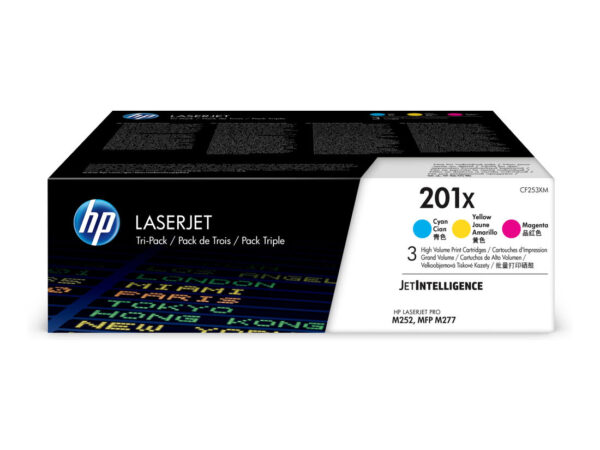 HP Confezione da 3 cartucce toner ciano/magenta/giallo originale ad alta capacità LaserJet 201X