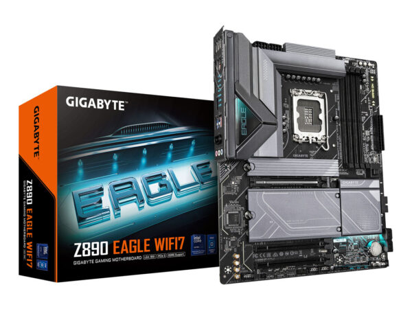 GIGABYTE Z890 EAGLE WIFI7 Scheda Madre - Supporta CPU Intel Core Ultra (Serie 2), VRM a 14+1+2 fasi, fino a 8800MHz DDR5 (OC), 1xPCIe 5.0 + 3xPCIe 4.0, Wi-Fi 7, LAN 2.5GbE, USB 4
