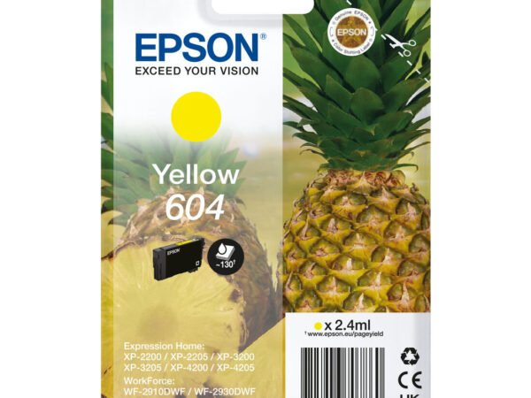 Epson 604 cartuccia d'inchiostro 1 pz Originale Resa standard Giallo