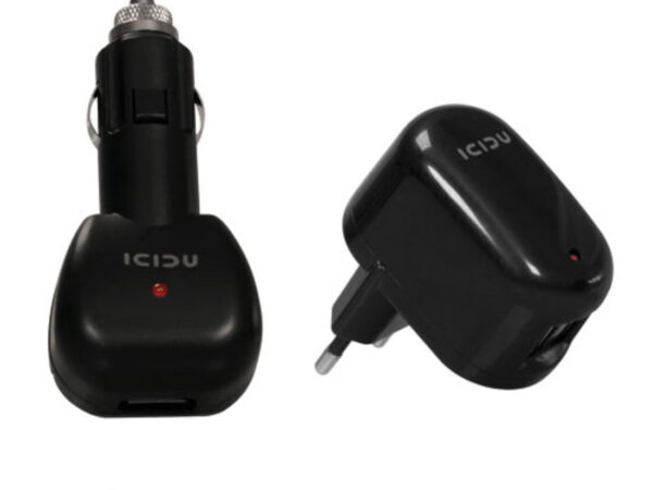 ICIDU PI-707713 Caricabatterie per dispositivi mobili Nero AC, Accendisigari Auto, Interno, Esterno