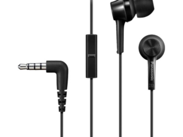 Panasonic Auricolari in-ear con cavo RP-TCM115E-A, Nero