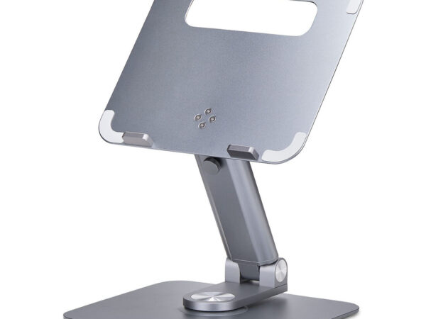 StarTech.com Supporto per PC portatile con base girevole a 360°, rialzo rotante per laptop da scrivania, altezza e inclinazione regolabili, max 5 kg, in alluminio