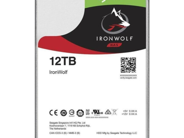 Seagate NAS HDD IronWolf disco rigido interno 12 TB 7200 Giri/min 256 MB 3.5" Serial ATA III