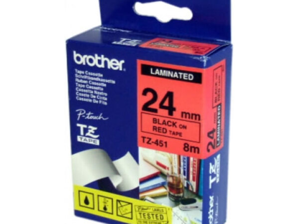 Brother TZ-451 nastro per etichettatrice Nero su rosso