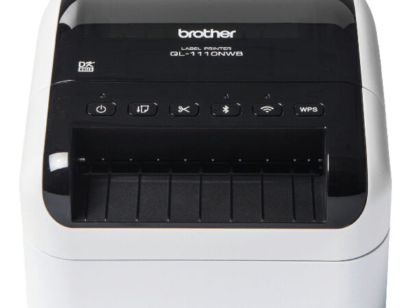 Brother QL-1110NWB stampante per etichette (CD) Termica diretta 300 x 300 DPI 110 mm/s Con cavo e senza cavo Collegamento ethernet LAN DK Wi-Fi Bluetooth