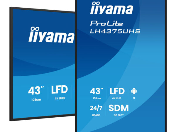 iiyama LH4375UHS-B2AG visualizzatore di messaggi Pannello piatto per segnaletica digitale 108 cm (42.5") LCD Wi-Fi 500 cd/m² 4K Ultra HD Nero Processore integrato Android 11 24/7