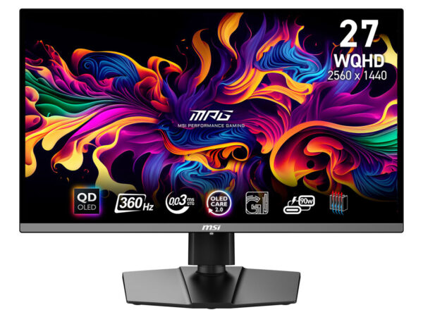 MSI MPG 271QRX QD-OLED Monitor PC 67,3 cm (26.5") 2560 x 1440 Pixel Wide Quad HD Nero