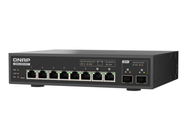 QNAP QSW-L3208-2C6T switch di rete Gestito 10G Ethernet (100/1000/10000) Desktop Nero