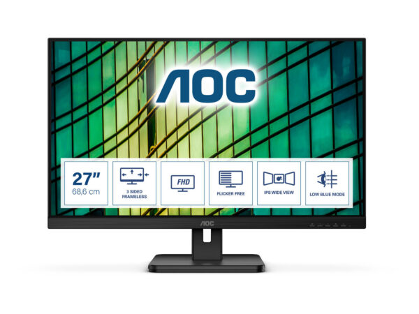 AOC E2 27E2QAE Monitor PC 68,6 cm (27") 1920 x 1080 Pixel Full HD LCD Nero