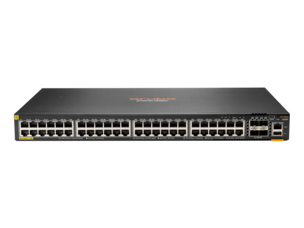 HPE Aruba Networking Aruba 6200F 48G Class4 PoE 4SFP+ 370W Gestito L3 Gigabit Ethernet (10/100/1000) Supporto Power over Ethernet (PoE) 1U Nero