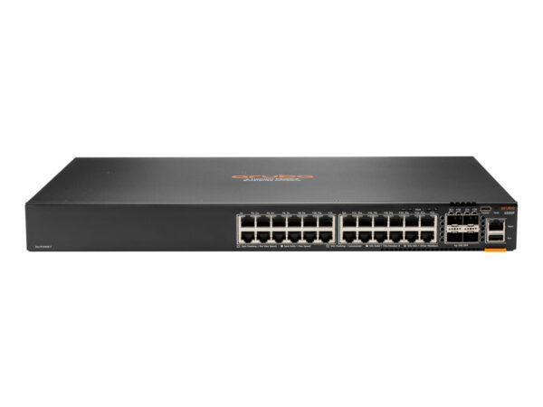 HPE Aruba Networking Aruba 6200F 24G 4SFP+ Gestito L3 Gigabit Ethernet (10/100/1000) 1U Nero