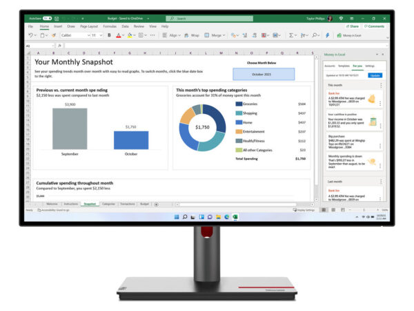 Lenovo ThinkVision P27h-30 LED display 68,6 cm (27") 2560 x 1440 Pixel Quad HD LCD Nero
