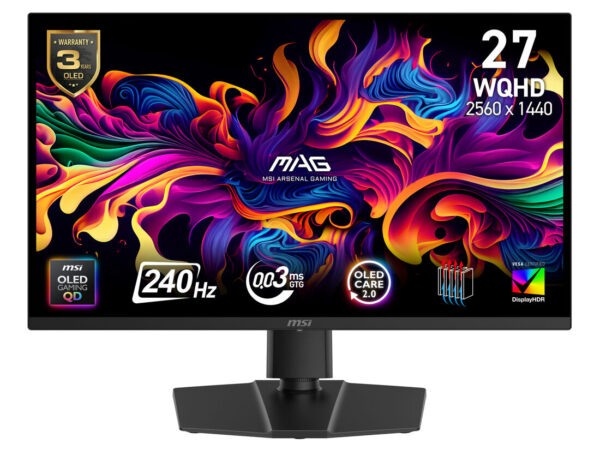 MSI MAG 271QP QD-OLED X24 Monitor PC 67,3 cm (26.5") 2560 x 1440 Pixel Wide Quad HD Nero