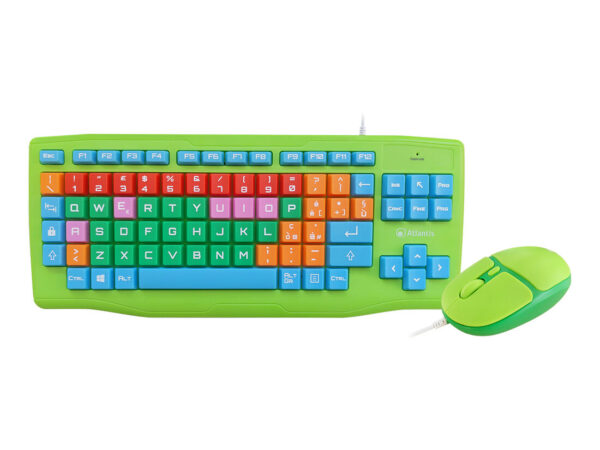 Atlantis Land E13-K606-IT tastiera Mouse incluso Casa USB QWERTY Italiano Verde