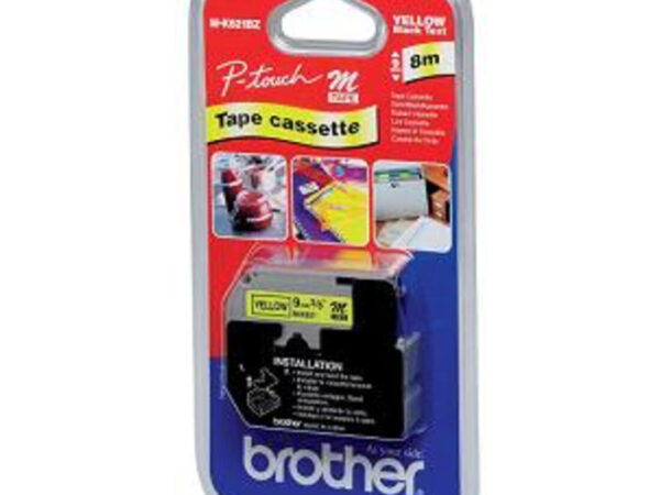 Brother M-K621B nastro per etichettatrice Nero su giallo