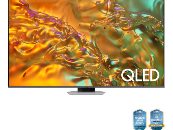 Samsung Q80D TV QLED 4K 65" QE65Q80DATXZT Smart TV Wi-Fi Eclipse Silver 2024, Processore NQ4 AI GEN2, 4K AI Upscaling, Simple Chamfer Design, Dolby Atmos