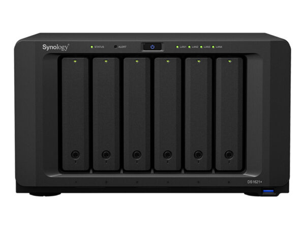 Synology DiskStation DS1621+ NAS Desktop Ryzen Embedded V1500B 4 GB DDR4 96 TB HDD DiskStation Manager Nero
