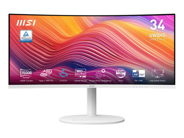 MSI Modern MD342CQPW Monitor PC 86,4 cm (34") 3440 x 1440 Pixel UltraWide Quad HD Bianco
