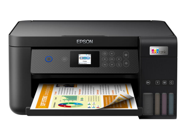 Epson EcoTank ET-2850 stampante multifunzione inkjet 3-in-1 A4, serbatoi ricaricabili alta capacità, 5 flaconi inclusi pari a 14000pag B/N 5200pag colore, Wi-FI Direct, USB