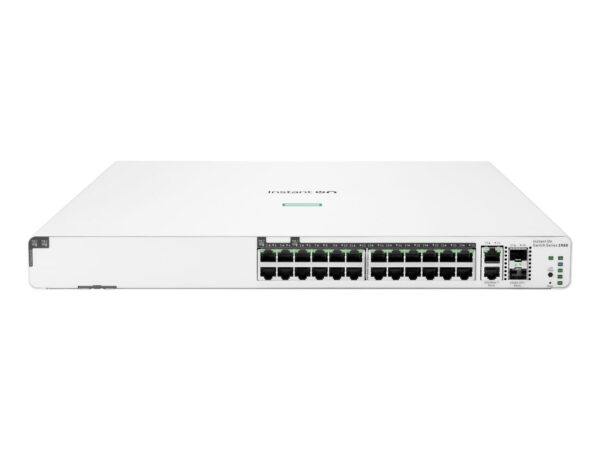 HPE Aruba Networking Networking Instant On Switch 20p Gigabit CL4 4p Gigabit CL6 PoE 2p 10GBT 2p SFP+ 370W 1960