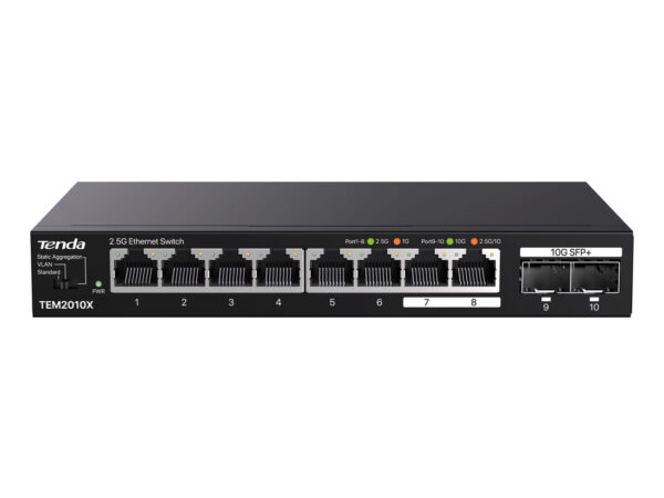 Tenda TEM2010X switch di rete 2.5G Ethernet (100/1000/2500) Desktop Nero