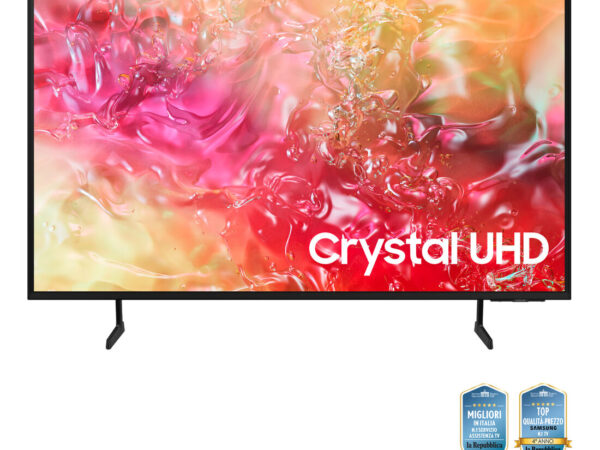 Samsung TV Crystal UHD 4K 43" UE43DU7170UXZT Smart TV Wi-Fi Black 2024, Processore Crystal 4K, 4K Upscaling, Slim Look Design, OTS Lite