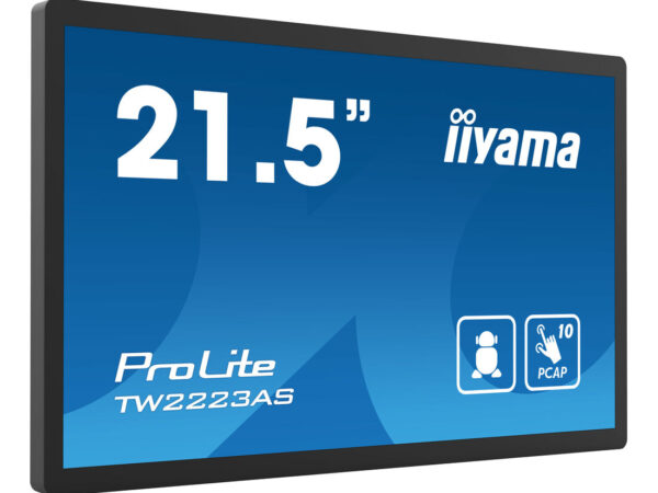 iiyama TW2223AS-B2 visualizzatore di messaggi Pannello piatto interattivo 54,6 cm (21.5") Wi-Fi 400 cd/m² Full HD Nero Touch screen Processore integrato Android 12 24/7