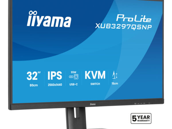 iiyama ProLite XUB3297QSNP-B1 Monitor PC 81,3 cm (32") 2560 x 1440 Pixel 4K Ultra HD LED Nero