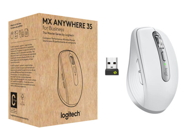 Logitech MX Anywhere 3S for Business mouse Ufficio Mano destra RF senza fili + Bluetooth Laser 8000 DPI