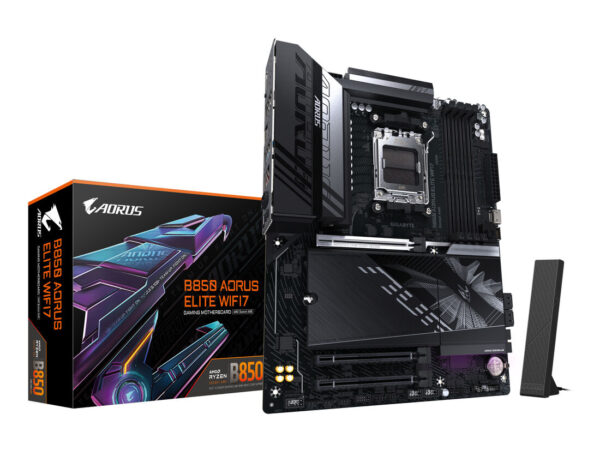 GIGABYTE B850 AORUS ELITE WIFI7 Scheda Madre - CPU AMD Ryzen Serie 9000, VRM digitale 14+2+2 fasi, fino a 8200MHz DDR5 (OC), 1xPCIe 5.0 + 2xPCIe 4.0 M.2, LAN 2,5, WIFI 7, USB 3.2 Gen 2x2