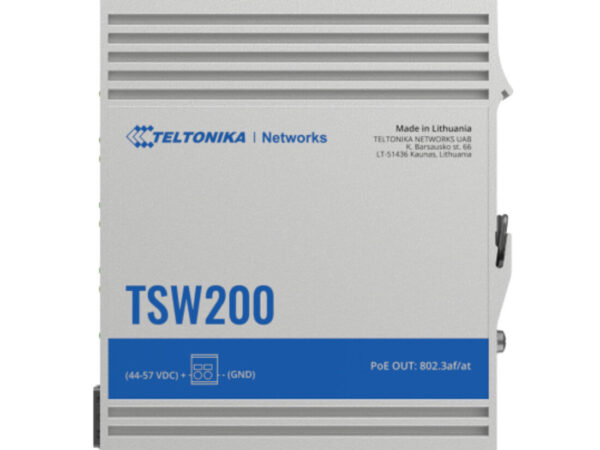 Teltonika TSW200 switch di rete Non gestito Gigabit Ethernet (10/100/1000) Supporto Power over Ethernet (PoE) Alluminio