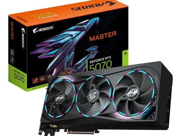 GIGABYTE AORUS GeForce RTX 5070 MASTER 12G Scheda Grafica - 12GB GDDR7, 192 bit, PCI-E 5.0, 2715 MHz Core Clock, 3 x DP 2.1a, 1 x HDMI 2.1b, NVIDIA DLSS 4, GV-N5070AORUS M-12GD