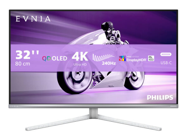 Philips Evnia 8000 32M2N8900/00 Monitor PC 80 cm (31.5") 3840 x 2160 Pixel 4K Ultra HD QD-OLED Bianco