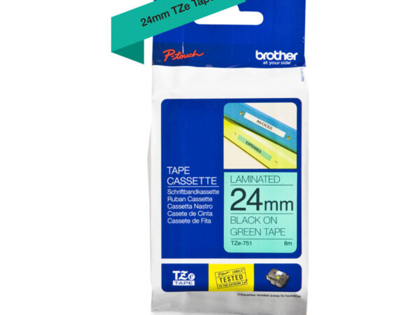 Brother TZE-751 nastro per etichettatrice Nero su verde